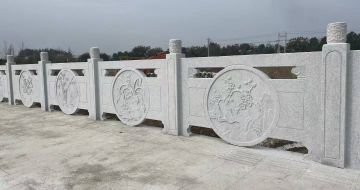 上海芝麻白河道栏杆 石材栏杆