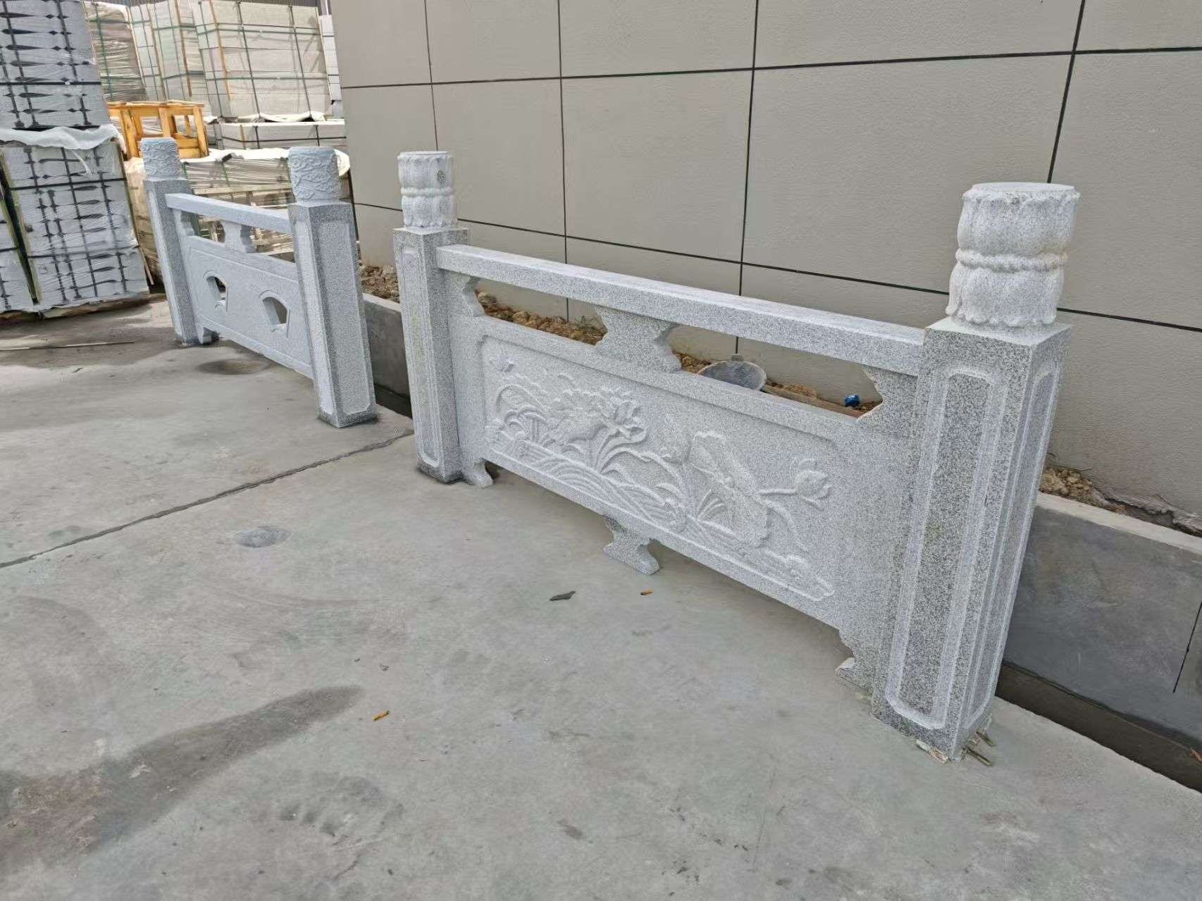 上海芝麻白河道栏杆 石材栏杆
